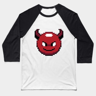 Devil Pixel Emoji Baseball T-Shirt